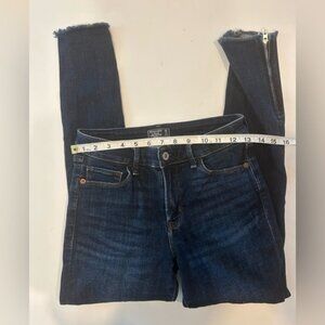 ABERCROMBIE & FITCH HARPER LOW RISE ANKLE JEANS SIZE 26 ZIPPER AT ANKLE